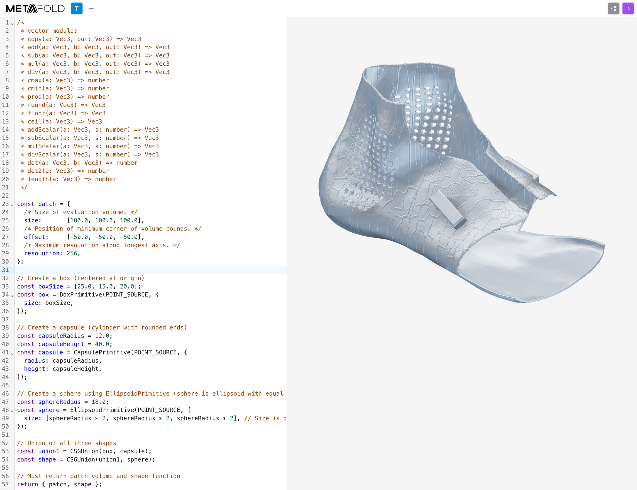 Metafold demo showing production-ready geometry processing capabilities